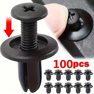100pcs Universal Plastic Retainer Clips, Automotive Car Clips Fasteners, Multi-Purpose Push Pin Rivets for Car Interior Bumper Fender Trim, Motorcycle, Lawn Tractor, Furniture, Tank Trim Installation & Repair Replacement