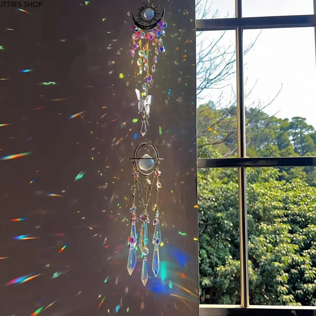 Sun Moon Convergence Light Hangable Window Decor Ornaments - Handmade DIY Material Pack Creative Hanging Pendant Gift, Room Decor, Gift Idea