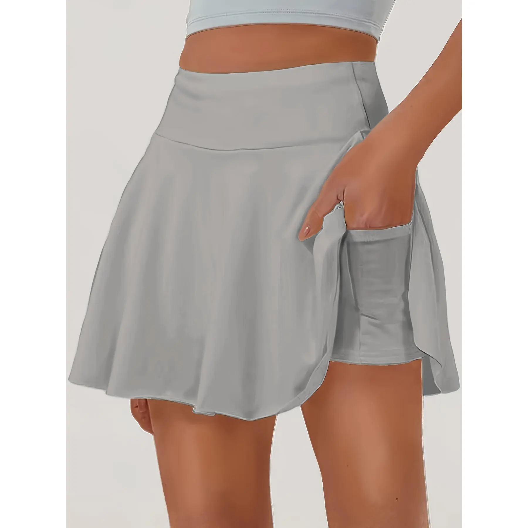 Spring Summer Women'S Fashion Skirt, Summer Breathable Comfortable Short Skirt, Elegant And Grand, Inner Shorts Anti-Exposure with Pockets, Holiday Gift Women'S Short Skirt, Daily Commute Casual Sports Fashion All-Match Skirt Pants