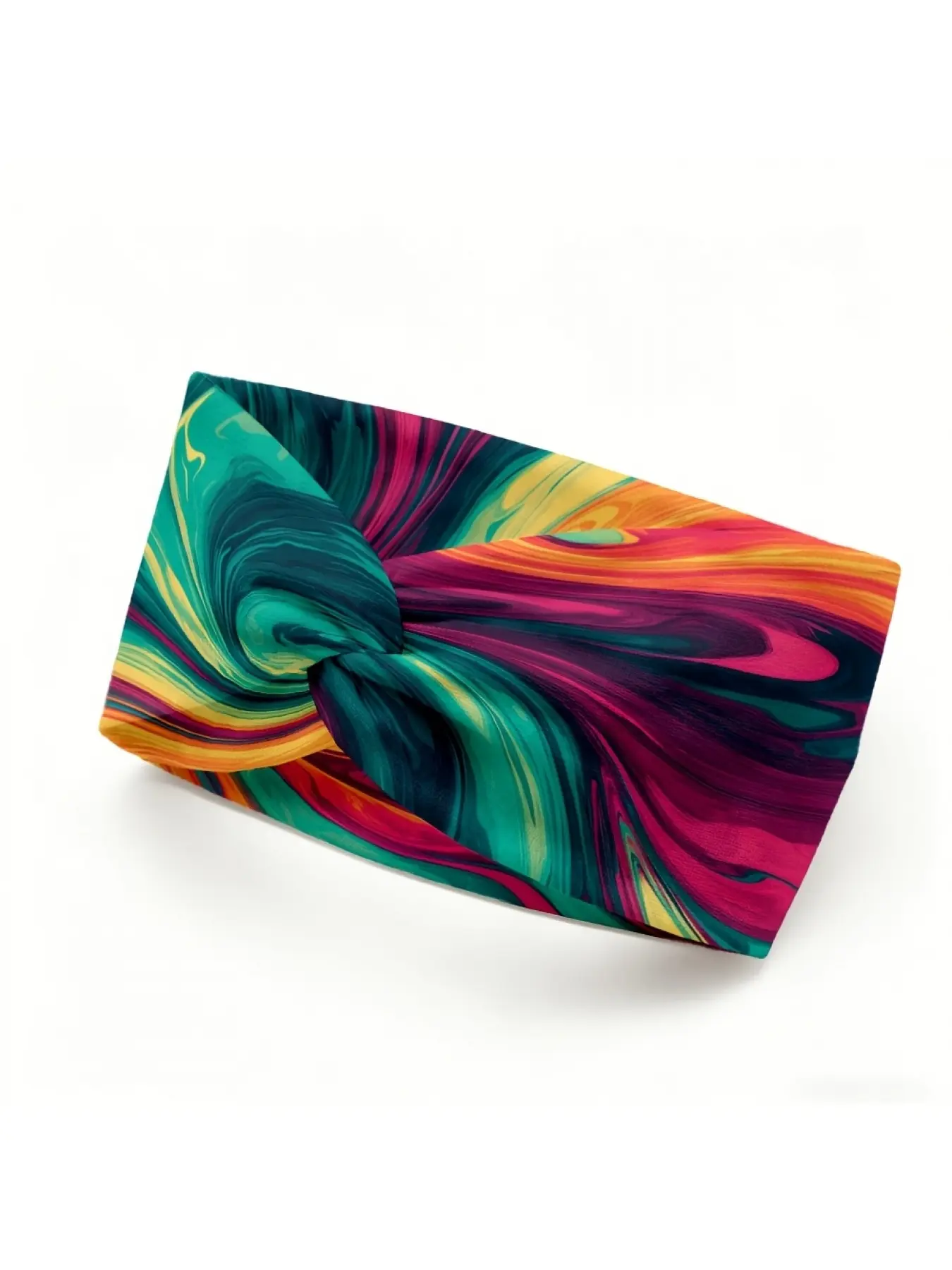 1pc 2D Flat Printed Iridescent Swirl Pattern Headband, for Yoga / Gym / Running, Travel / Outing / Beach, Non-Slip / Wide / Elastic, Hairband, National Day, 2D Flat