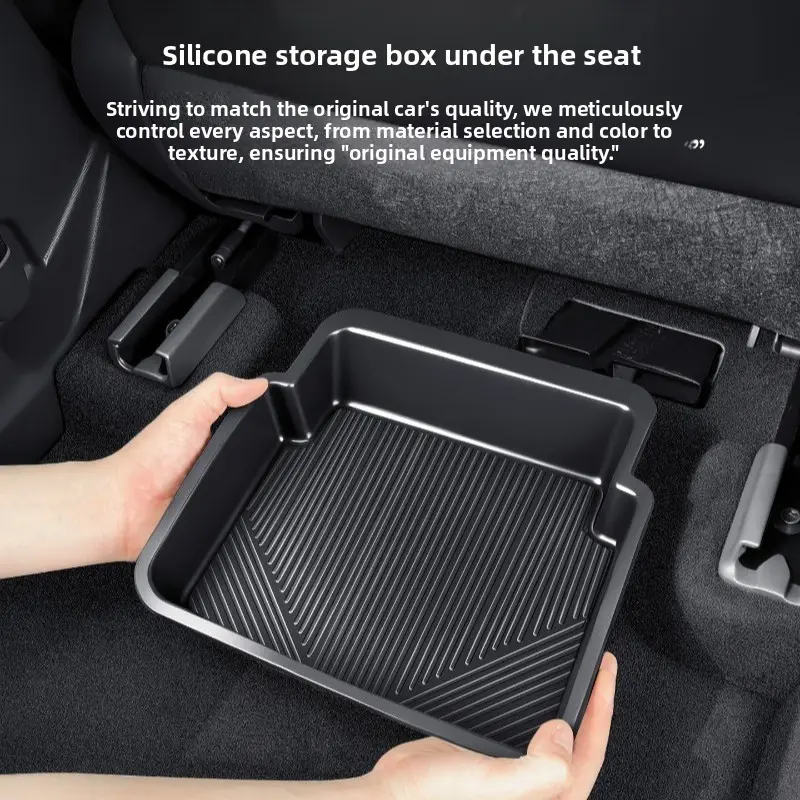 Universal Car Seat Under Storage Box, Silicone Organizer Tray, Hidden Storage Accessory, Waterproof Non-Slip, Easy Installation, Fits Most Cars, Car Storage Organizers