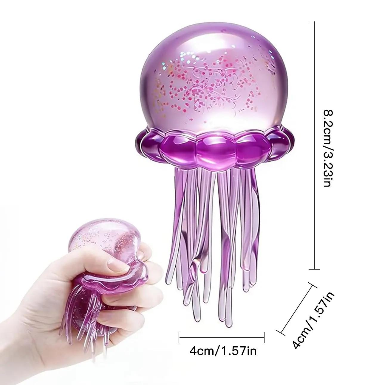 Jelly Texture Squishy Ball Soft Gel Filled Stress Relief Toy Stretchy Elastic Fidget for Anxiety Calming Sensory Toy Gift for All Ages