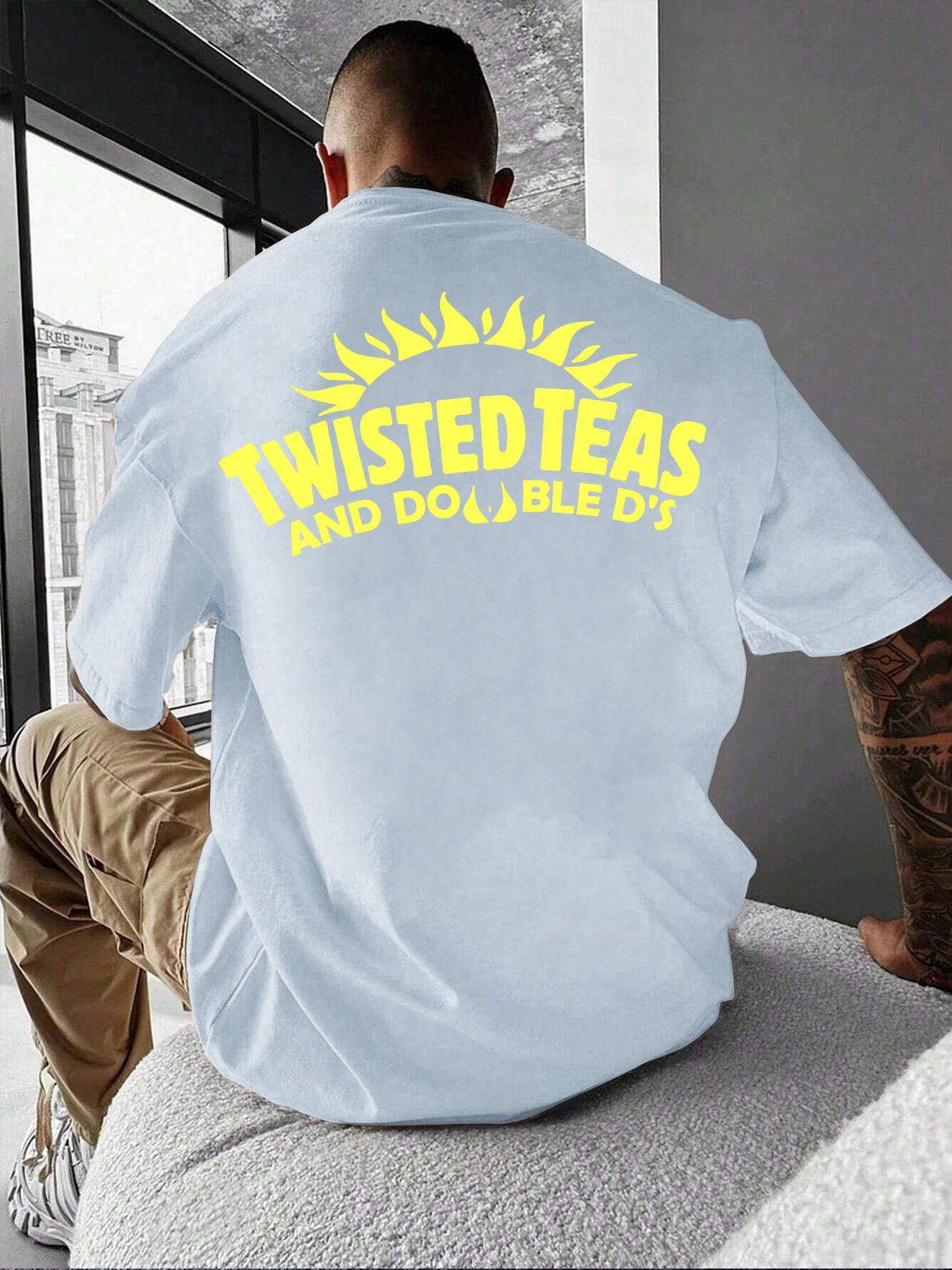 Unisex Men's Letter & Sun Print Drop Shoulder Crew Neck Tee, Loose Street Fashion Casual Soft Comfy Short Sleeve Round Neck T-Shirt for Summer, Menswear, Men's top for Daily Wear, Casual Comfy Streetwear, Casual Style Tee