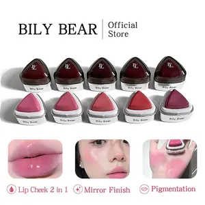 Triangular Cheese Lipstick Blush Combo, Hydrating Natural Long-Lasting Brightening, Perfect for Daily Use, Enhances Complexion