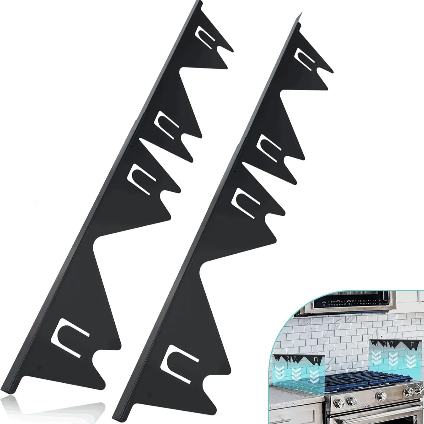Stainless Steel Kitchen Stove Gap Cover Panel, 2 Pieces, Adjustable, 13.8-27.5 Inches, Heat Resistant, Durable Home, Almcals Stove Protector