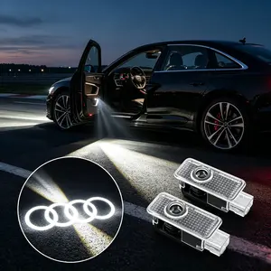 ✨Luxury Upgrade Wireless Sline Door Projector Lamp Fits Audi A3 A1 A4 B8 B7 A6 C7 A5 A7 A8 B9 B6 C6 Q2, Ultra-clear ground logo projection, tool-free installation to refine ordinary car door appearance stylish auto decorative accessories
