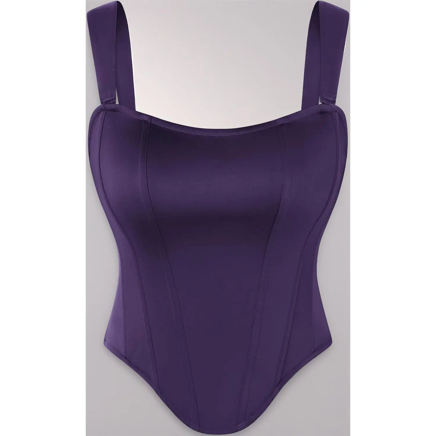 Corset Tops for Women, Detachable Straps Satin Bustier |   Waist Cincher Overbust Corsets, Sexy Slim Fit Going Out Date Night Tank, Suitable for Party Concert Halloween