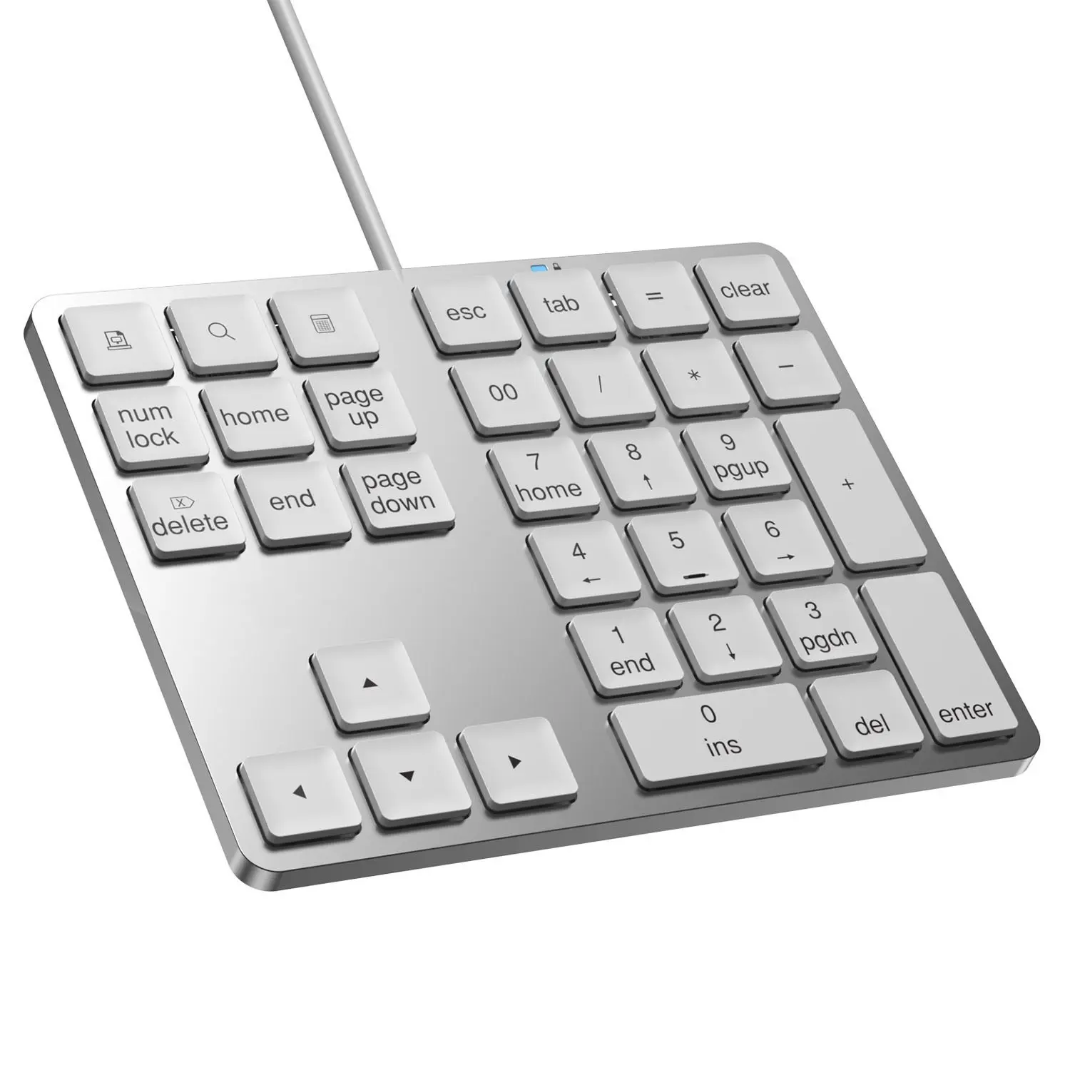 Wired Numeric Keypad 34 Keys Portable Numpad External Mini Slim Number Pad Financial Accounting Numpad for Laptop Desktop