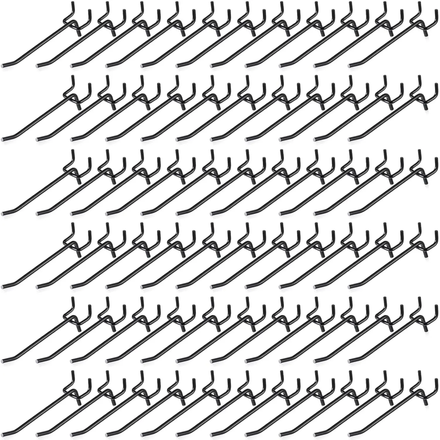 100 Pcs Peg Board Shelving Hooks Stainless Steel Hanging Board Pegs Wall Display Hooks Bulk for 1/8 1/4 Garage Storage Organizer Accessories (4 Inch,Black)