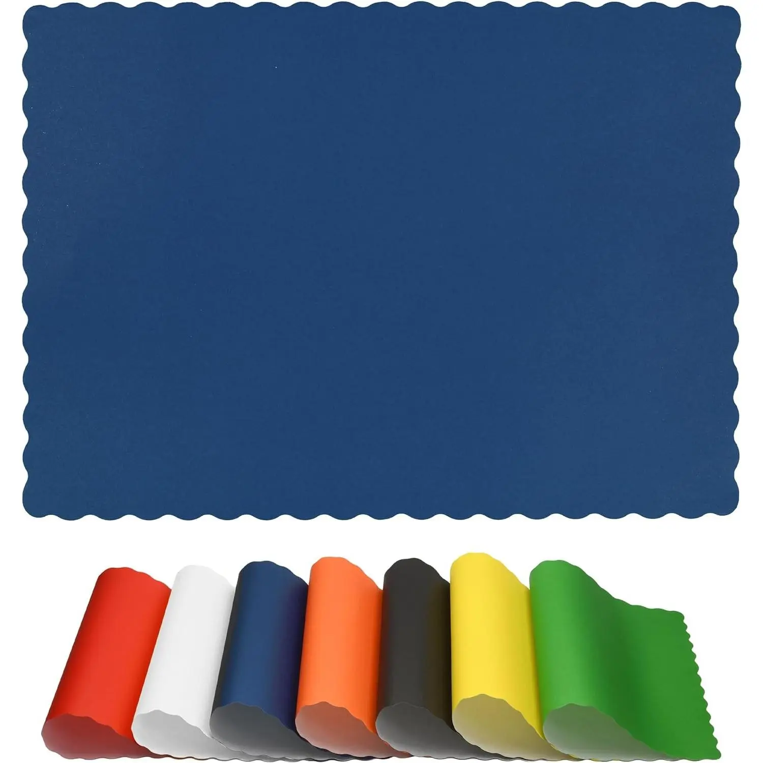 Disposable Paper Placemats – Premium, 50 Pack of Blue Scalloped Edge Placemats, Perfect Size 10x 14