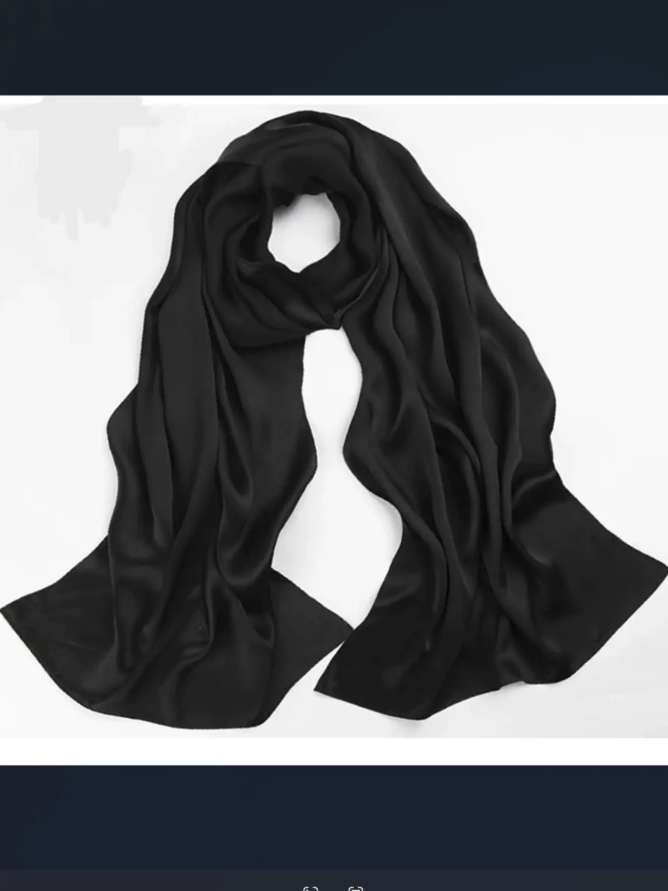 Solid Color Silk Scarf for Women, High-End Muslim Headscarf Hijab, Shawl Outerwear, Elegant Wraparound Shoulder Cover, Fashion Accessory