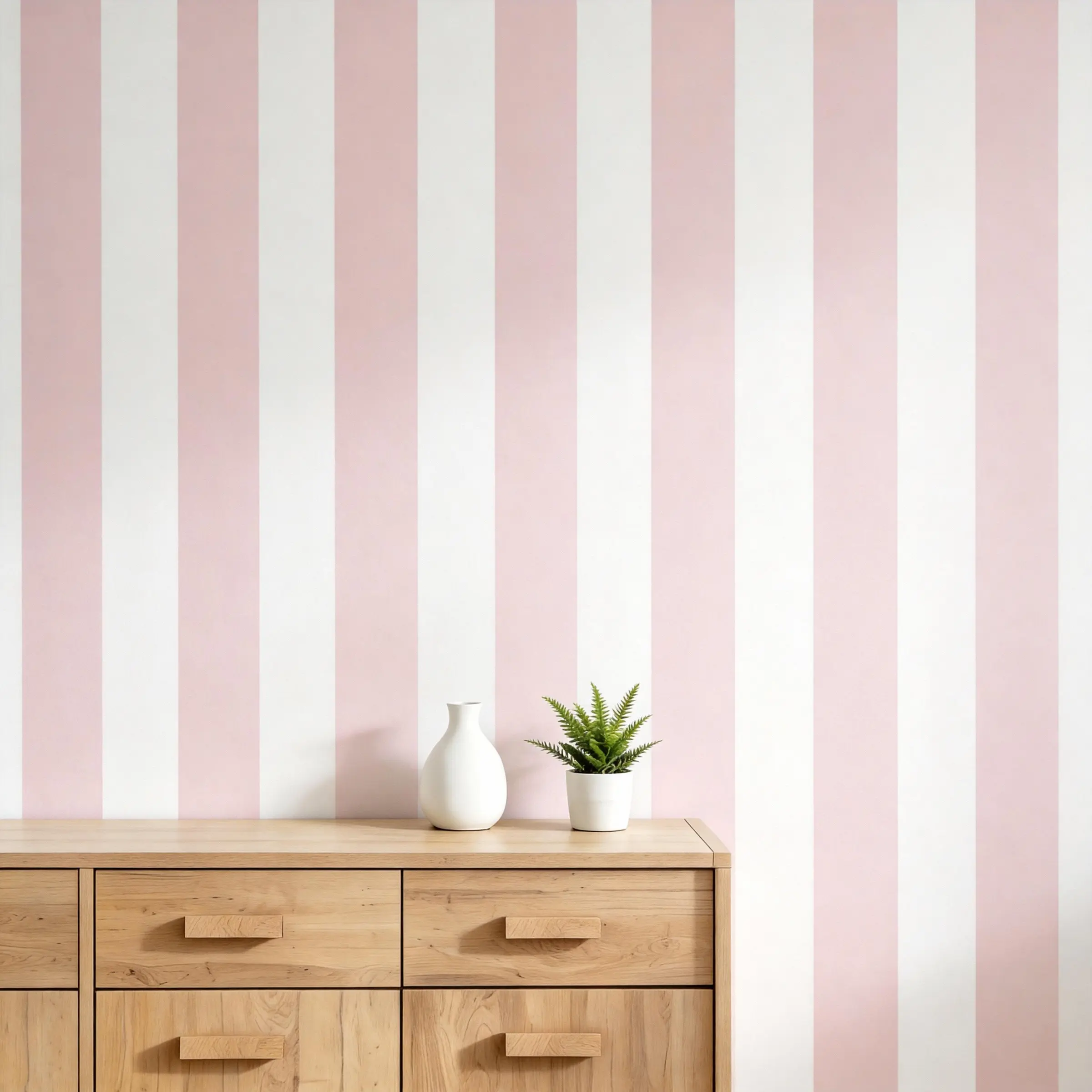 Pink White Vertical Stripe Peel and Stick Wallpaper 40cm Wide, Linen Textured Renter Friendly Removable Self Adhesive Waterproof Vinyl for Nursery Bedroom Accent Wall Furniture Flip DIY Home Decor