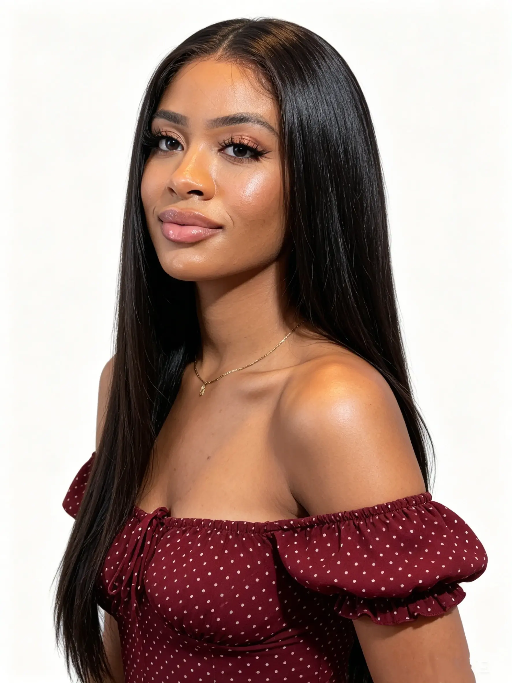 Daily Wear Glueless 180% Density 5X5 HD Lace Straight Closed Wig, Pre-Plucked Baby Hairs Pre-Bleached Knots, Snug Fit Elegant Natural Hairstyle for Ladies