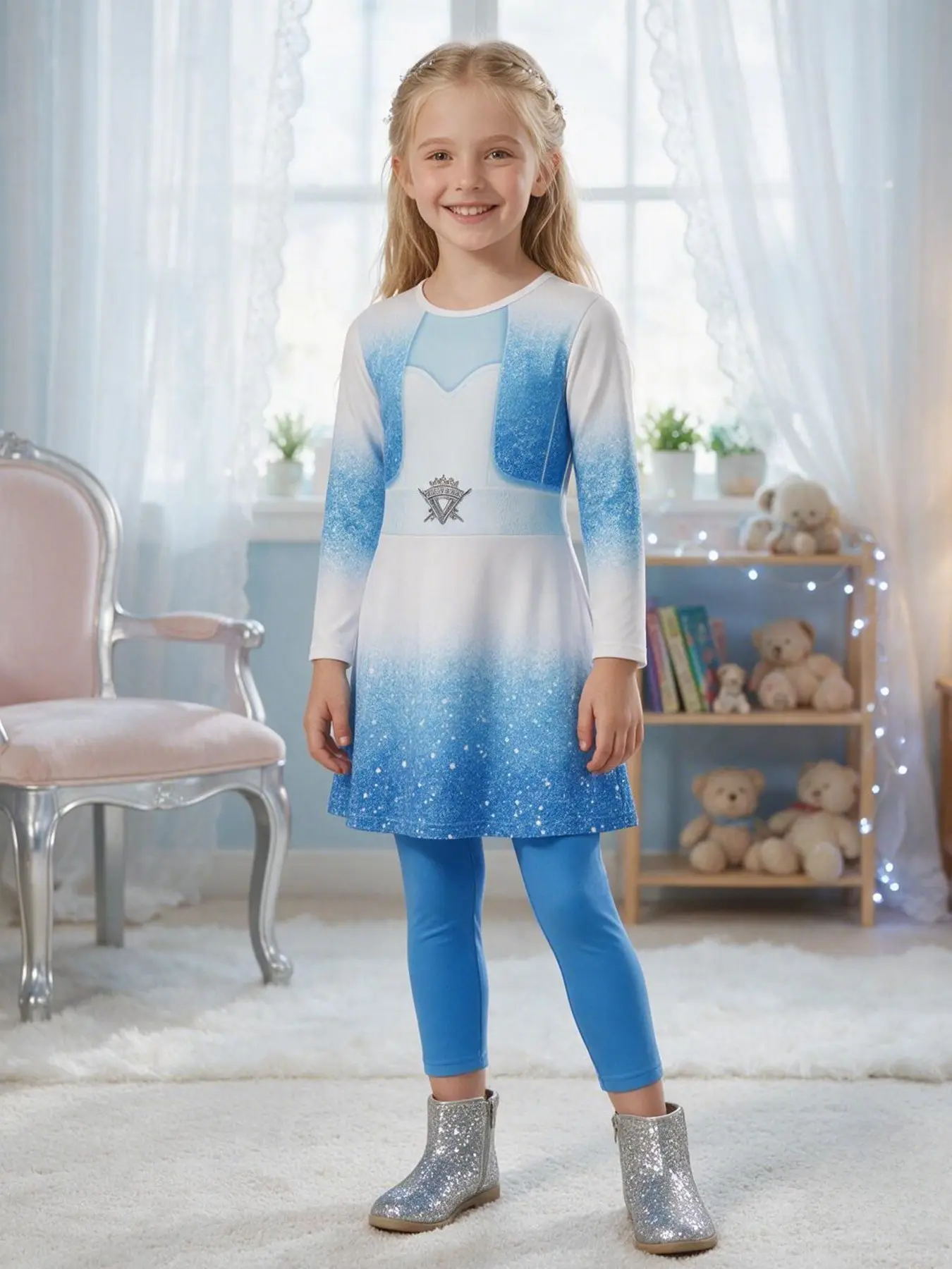 Dreamy Back to School Girls' Costume Set, Magical Fairy Tale Dress-Up, Perfect for Halloween Birthday Parties, Suitable for Ages 5-14