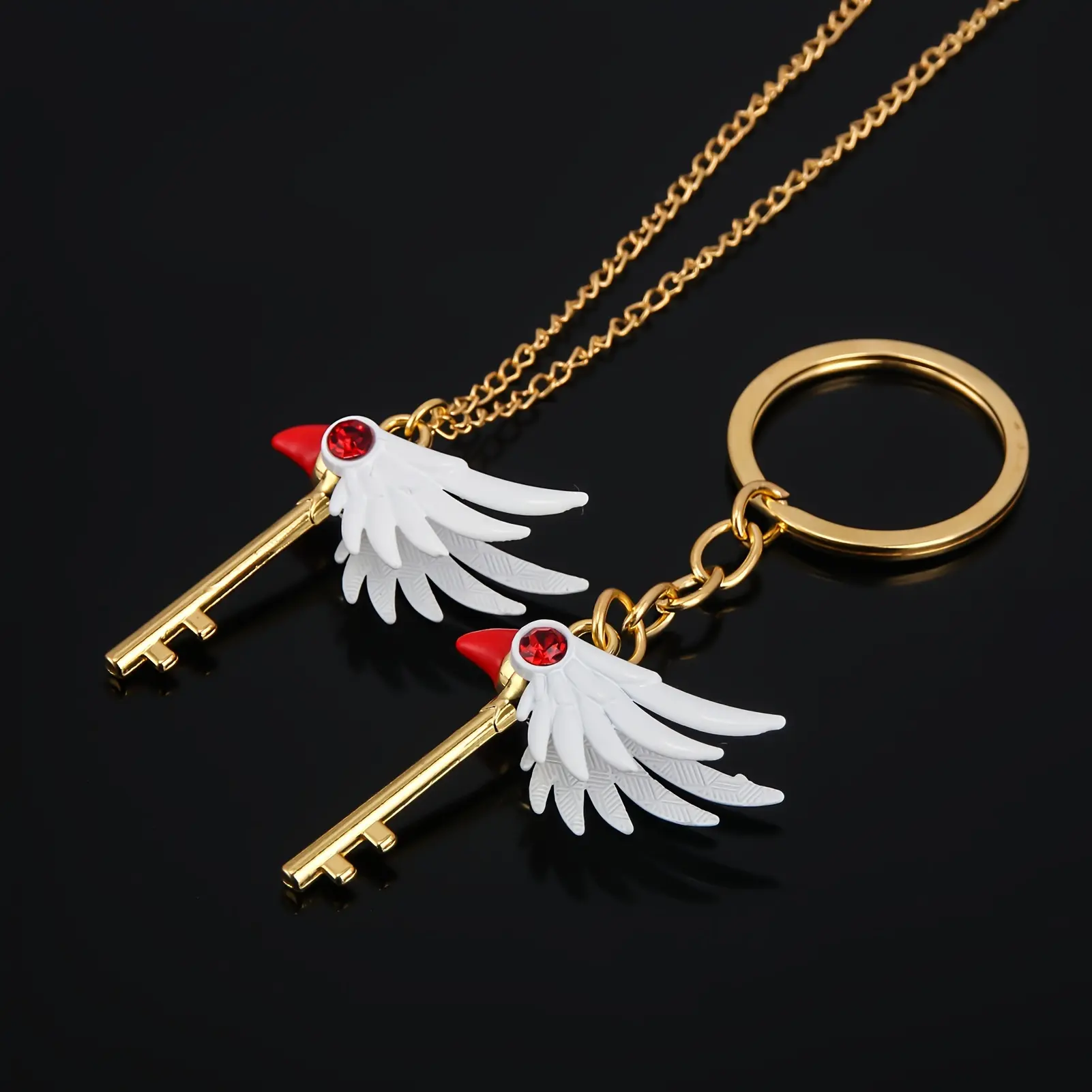 1 bird staff keychain cartoon wing pendant girl gift