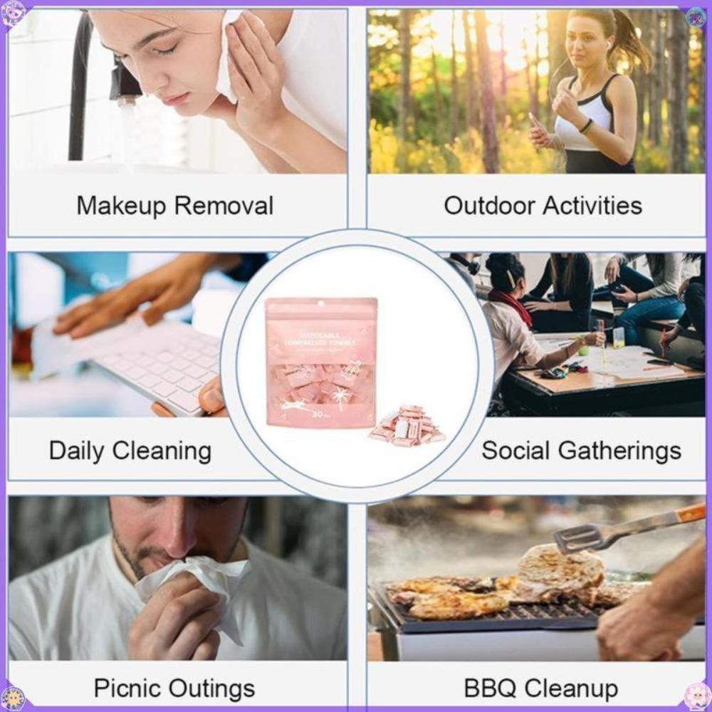 2026 NEW 1 Pack 30-5 Pack 150 Compressed Towels Tablets Disposable Face Towels for Travel Camping Hiking  Count Size 9.4"x11.8"  Towels Suitable for Home Use Camping Hiking Travel Picnics and Gym Workouts Ideal For On-The-Go