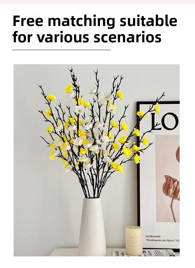 55CM single white mini plum blossom artificial flower for Chinese-style home decoration