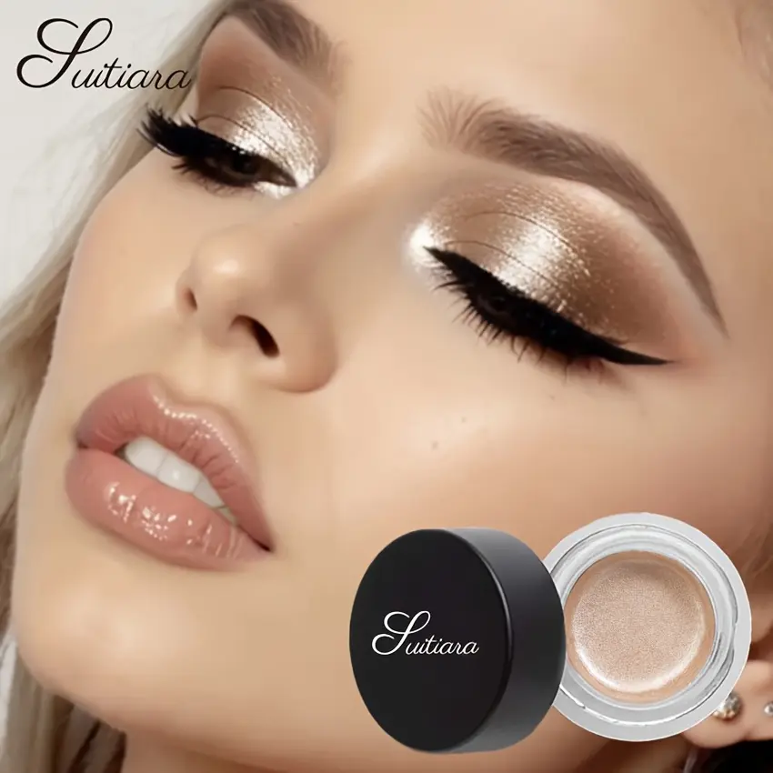 Women's 2-Piece Sunset Copper Jelly Eyeshadow Cosmetic - Enchanting Solo Shimmer Gel Formula, Long-Lasting, Smooth Radiance, Fade-Resistant Intensity, Flawless Application, Bright Definition, High-Gloss, Ideal for Christmas