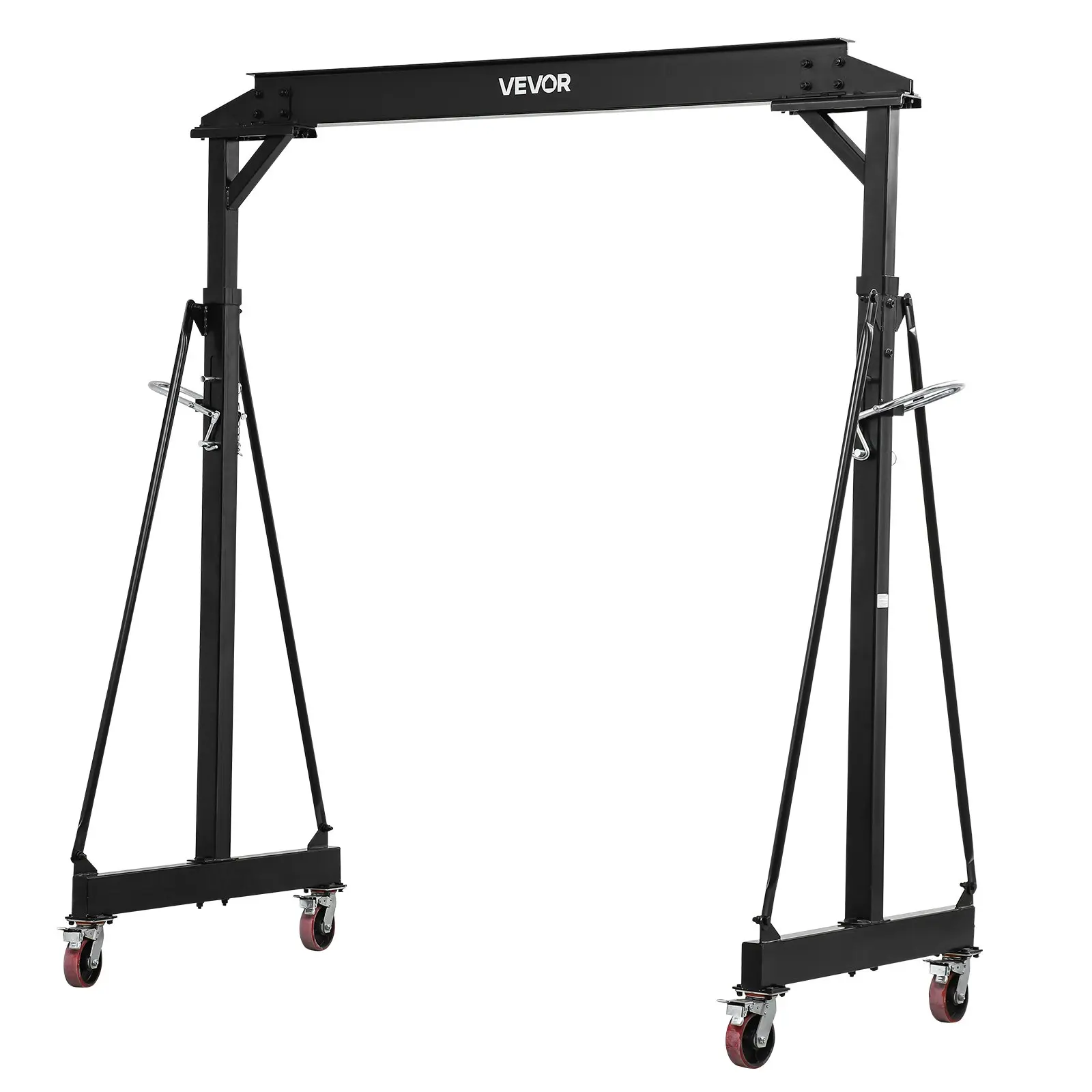 【DealsForYouDays】VEVOR Adjustable Gantry Crane, 4400 lbs Capacity, Portable Shop Lift Hoist with 98.8" to 146.1" Height Adjustable, Locking Wheels, Steel Construction, for Factory, Warehouse, Auto Repair, Frame Only