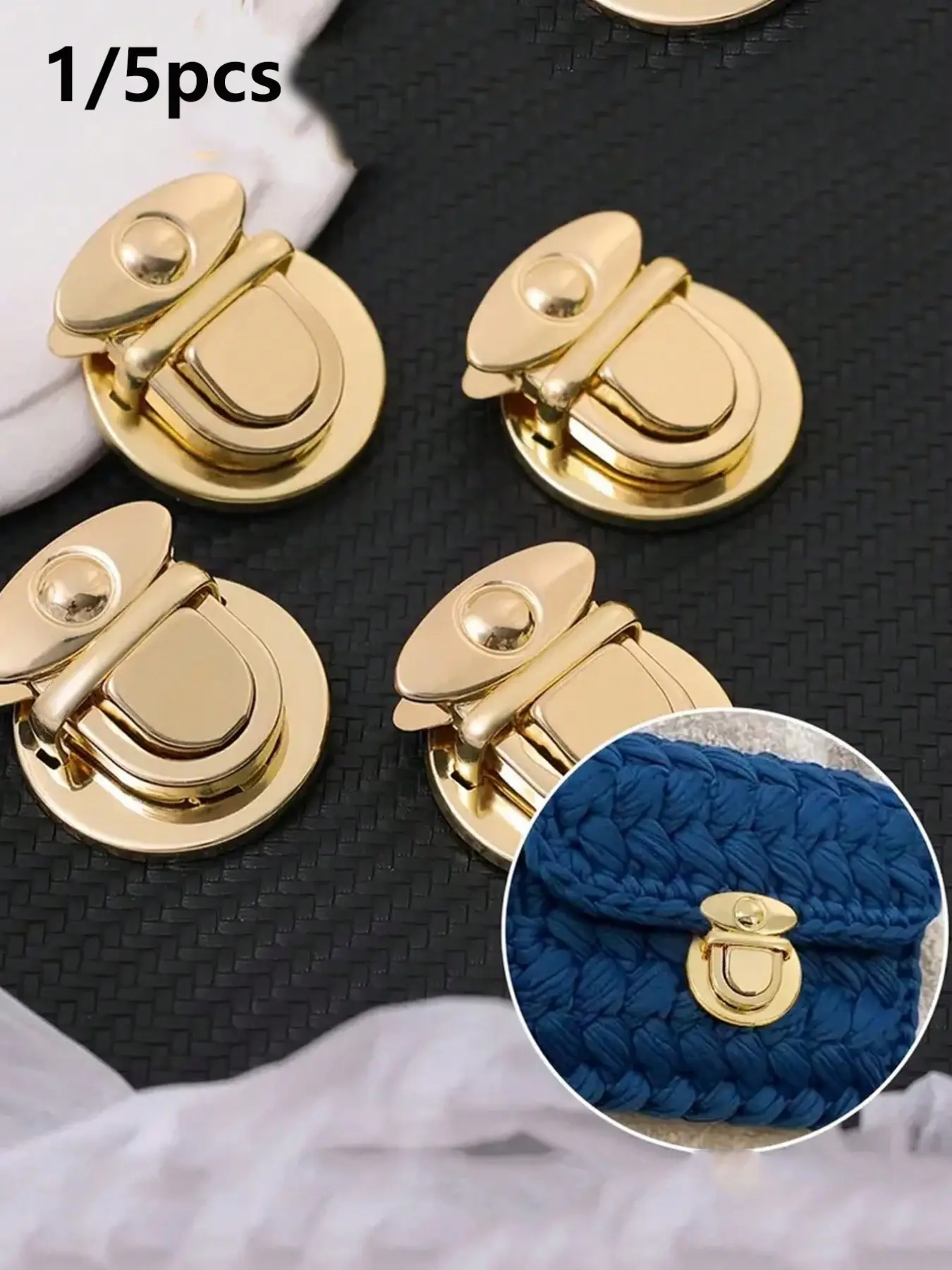 Metal Lock Buckle for Handbags, DIY Craft Snap Closure, Wallet and Handbag Fastening Accessory, Durable and Stylish Design, Bag Accessories