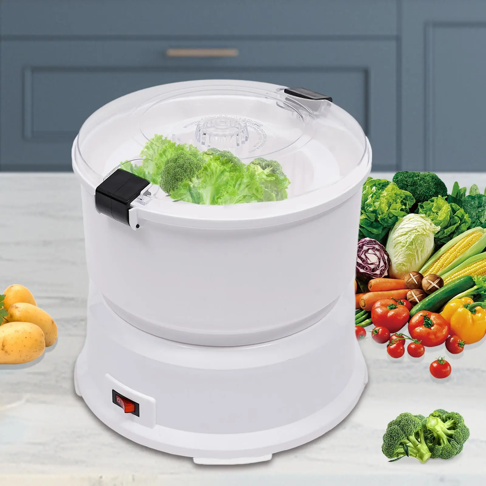 85W Electric Potato Peeler, 2-in-1 Automatic Peeler, One-button Drive Potato Peeler Max Capacity 2.2Lbs for Home Kitchen Utensils White