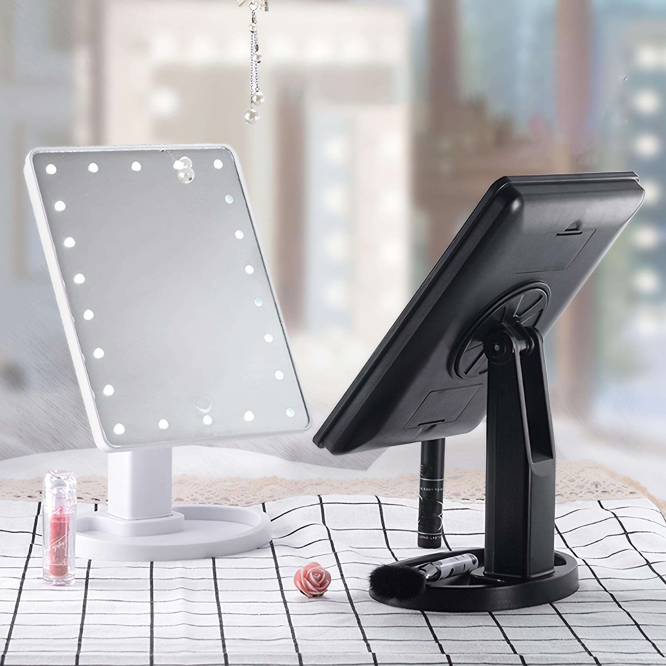 Adjustable Brightness Touch Screen Lighted Makeup Mirror - Battery-Powered Portable Vanity Mirror with Polished Finish & Durable Plastic Design for Home Travel Beauty Routine, Batterypowered Operation