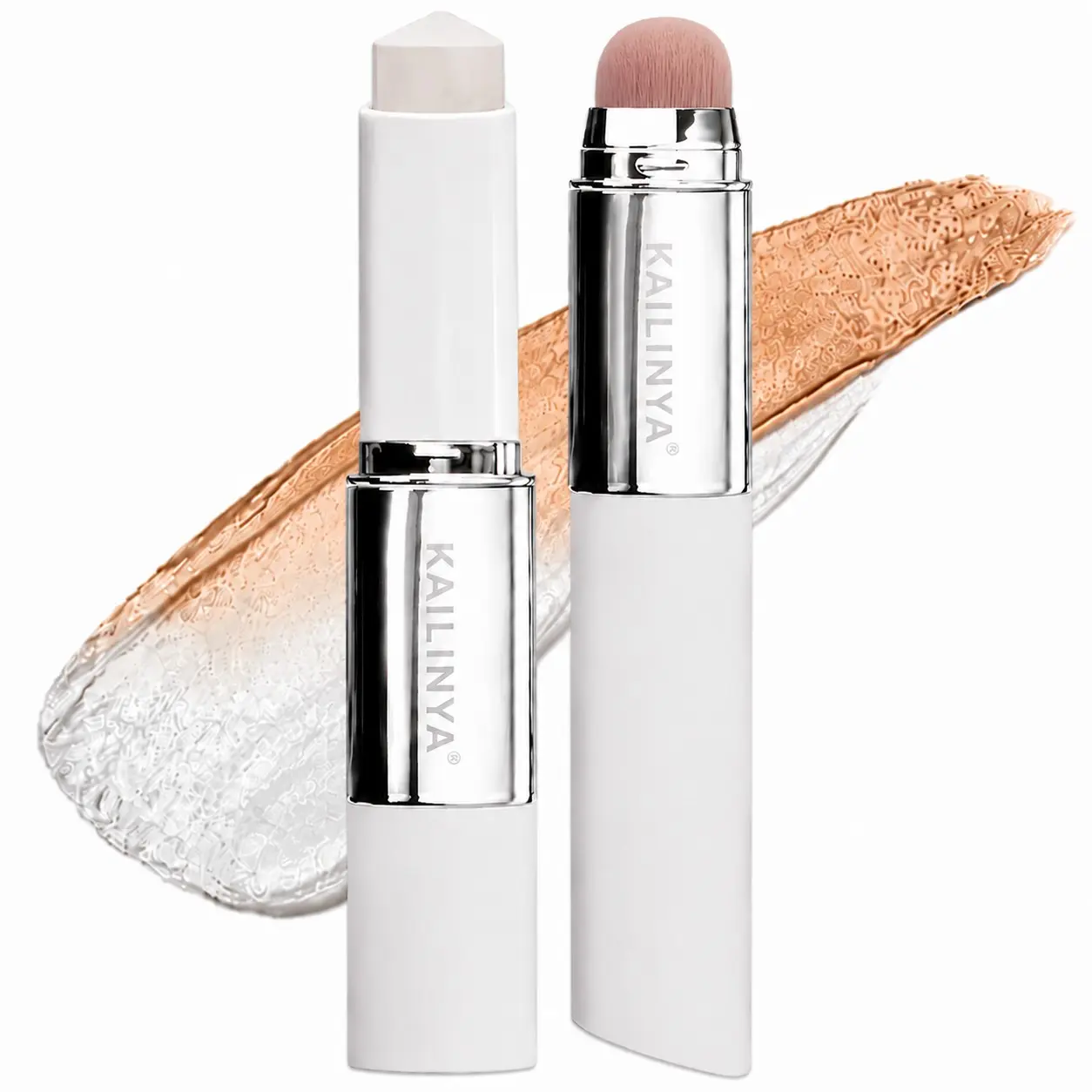 Dual-Ended Color-Changing Foundation Stick, Concealer & Contour, Long-Lasting Coverage, Flawless Finish, Non-Shedding, Skin Brightening