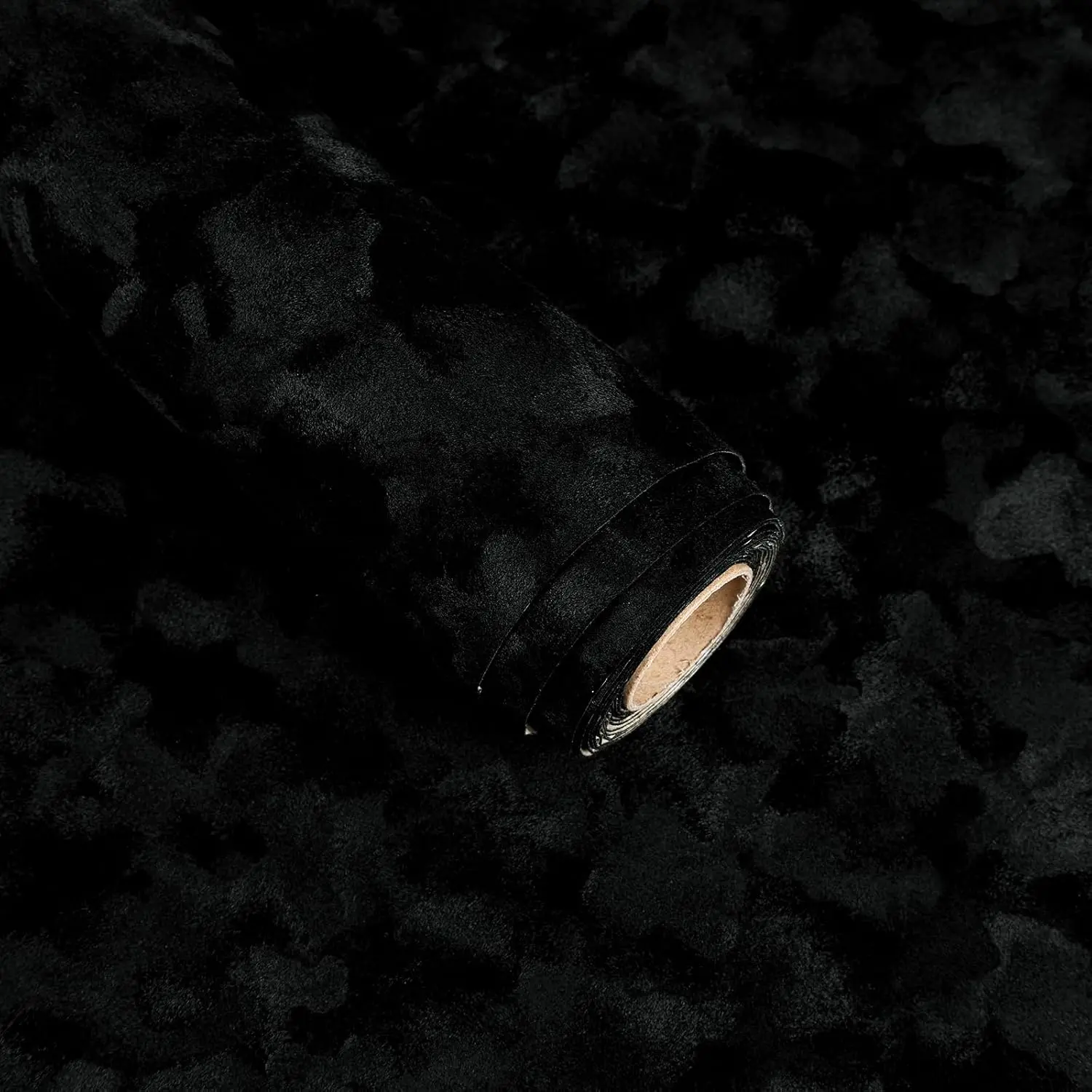 VaryStyle Self Adhesive Velvet Flocking Liner for Jewelry Box Lining Felt Drawers Liner Black Velvet Fabric Peel and Stick Wallpaper Soft Felt Roll 15.7"x118" Black Contact Paper for Cabinets Dressers