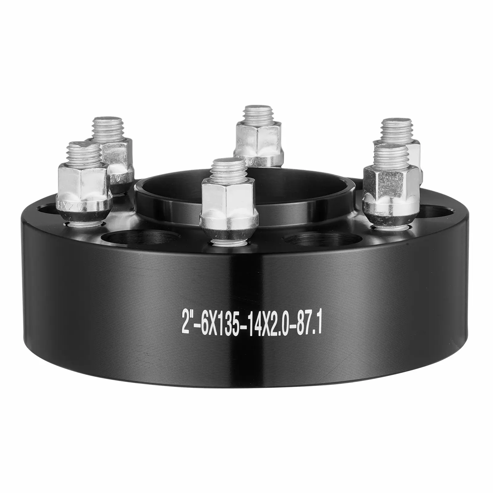 Wheel Spacers, 2" 6"x5.3" Wheel Adapters, 6 Lug Forged Spacer, 87.1 mm Bore Hubcentric M14 x2 Studs Spacers, Fit for Ford Expedition, F150, Lincoln Navigator, 4 PCS Black