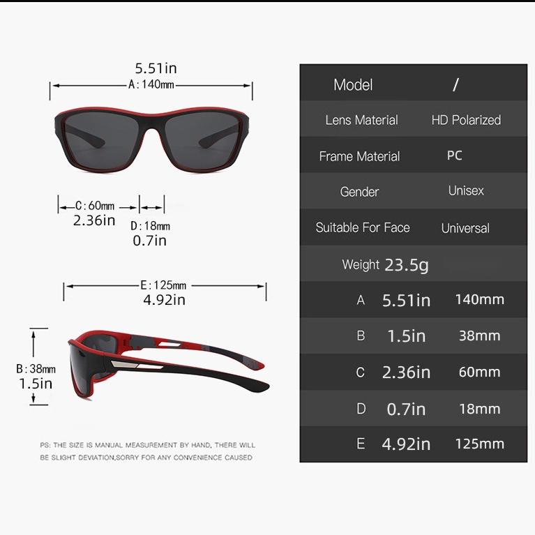 Unisex Polarized Outdoor Sunglasses with UV400 Protection, Anti-Glare Eyewear Designed for Fishing, Driving, Hiking and All Outdoor Adventure Activities