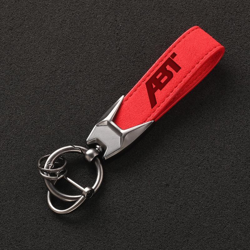 New Suede Leather ABT Keyring Car Keychain for Audi A3 A4 A5 A6 A7 Q3 Q5 Q7 Q8 RS3 RS6 S3 S5 VW Golf 4 5 6 7 Passat Accessories
