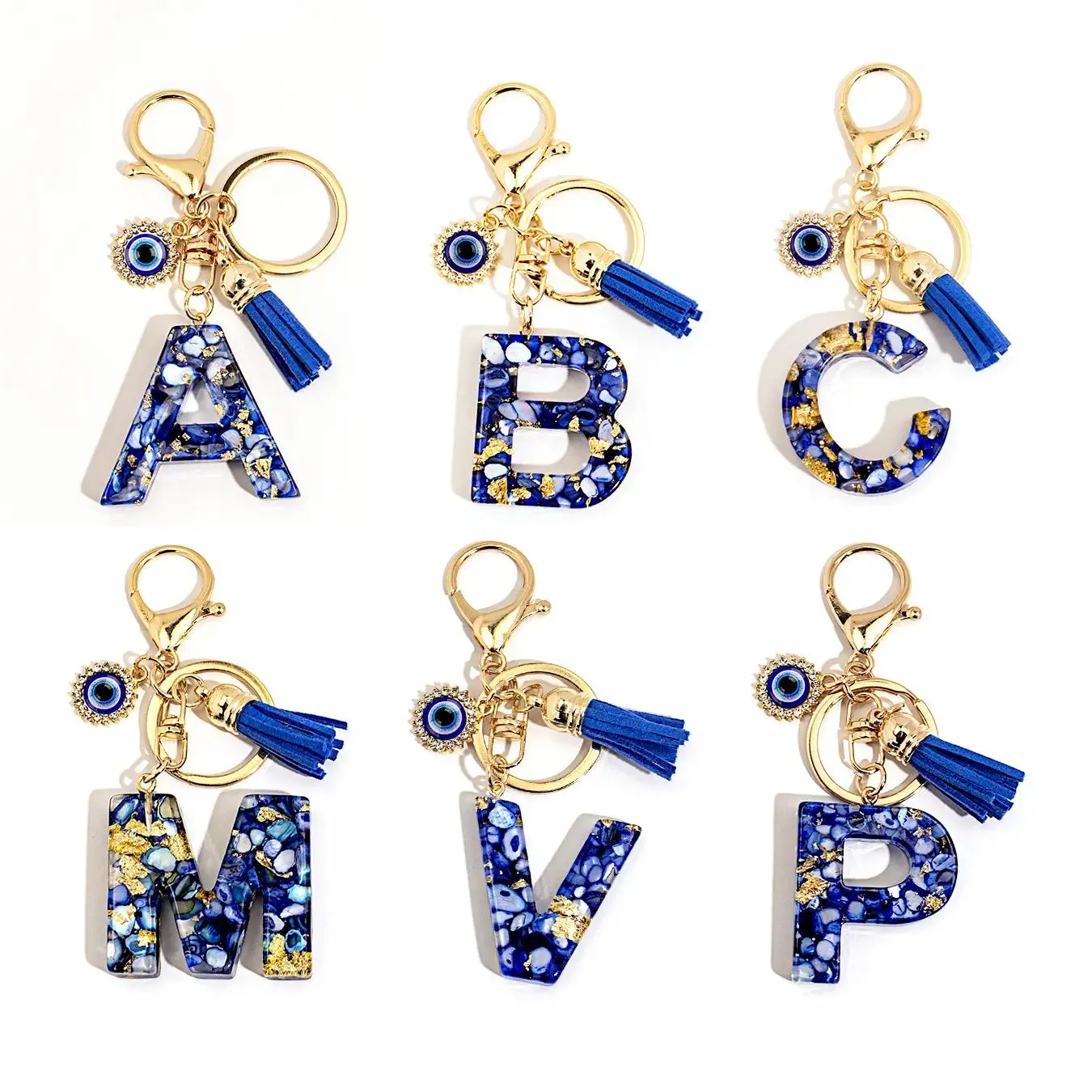 Crystal Letter Keychain, Rhinestone Initial Bag Charm, Cute Personalized Key Ring Accessory for Women Girls