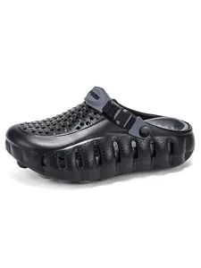 Men's Holey Shoes, Anti-Slip Soft Eva Sole, Breathable Summer Outdoor Beach Sandals, Comfortable Dual Wear Flip Flops
