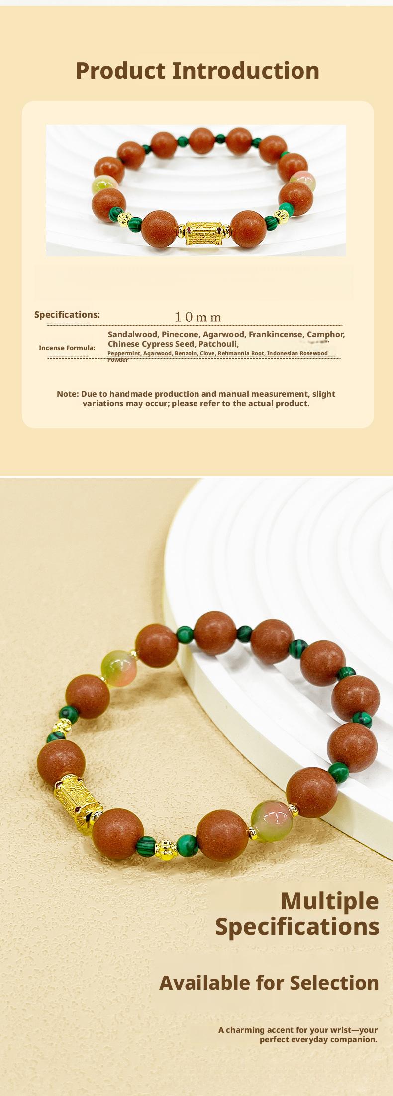 Aromatic Bead Bracelet with Natural Fragrance, Chinese-style Jewelry, Scented Accessory for Calmness, Festival Gift