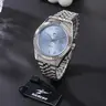 RICECGO 1pc men's Quartz Analog Watch, Arabic numeral watch, Round dial watch, Stainless steel wristwatch, durable stainless steel strap, date function, suitable for any occasion, Quartz Wristwatches, comes with a case