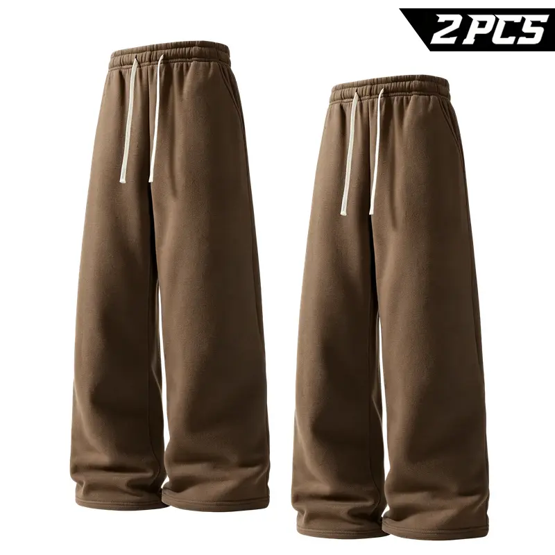 Men's 2 Pack Lightweight Sweatpants with Drawstring and Pockets, Loose Fit Open Bottom Wide Leg Joggers for Workout, Running, Gym, Training, Travel, Lounge and Everyday Casual Wear
