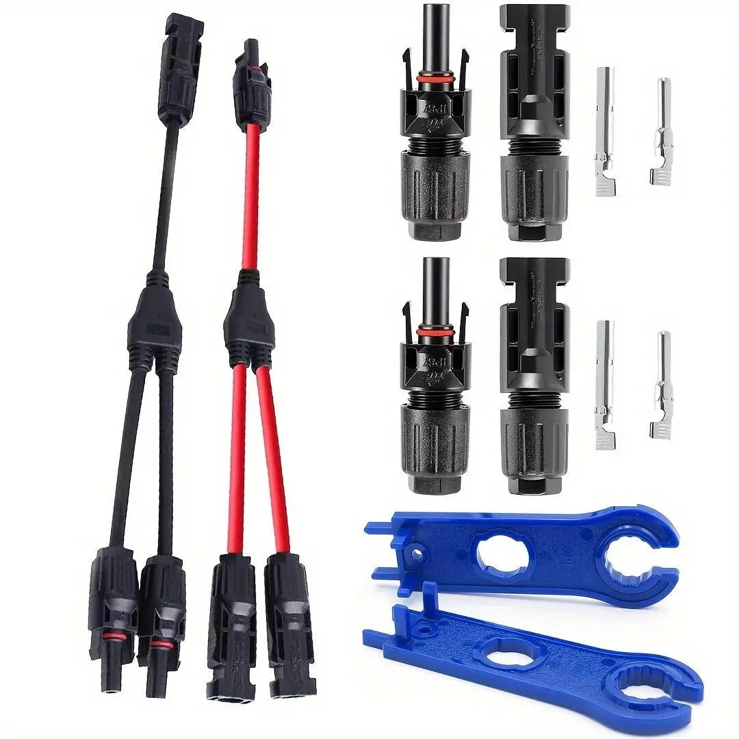Y Branch Solar Panel Connector Cable 30A 1 to2 Parallel Adapter Waterproof