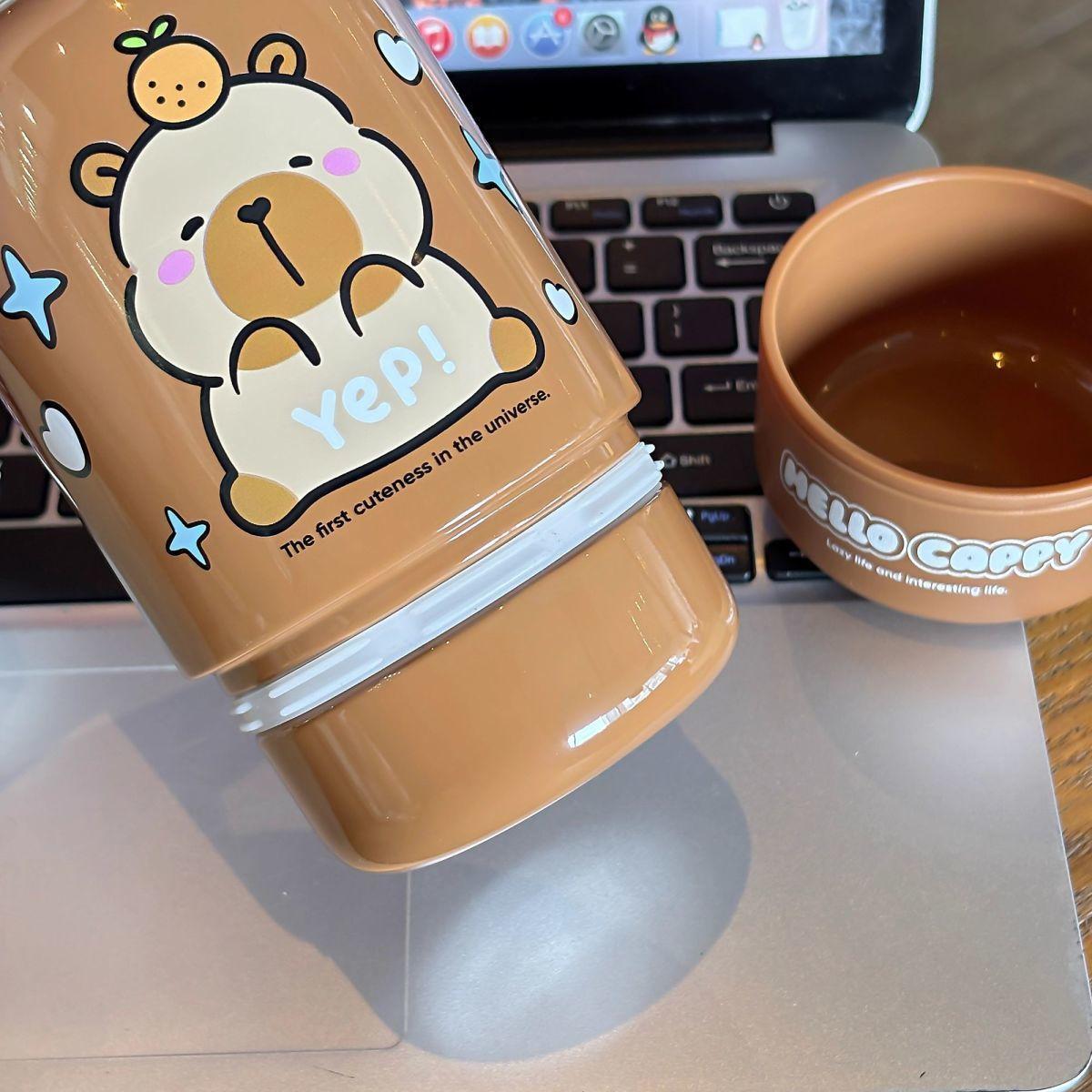 400ml Capybara Stainless Steel Coffee Cup Travel Thermal Mug Leak-proof Bottle Tea Coffee Mug Insulated Cup Gift Back To School 400ml Capybara Stainless Steel Coffee Cup Travel Thermal Mug Leak-proof Bottle Tea Coffee Mug Insulated Cup Gift Back To School