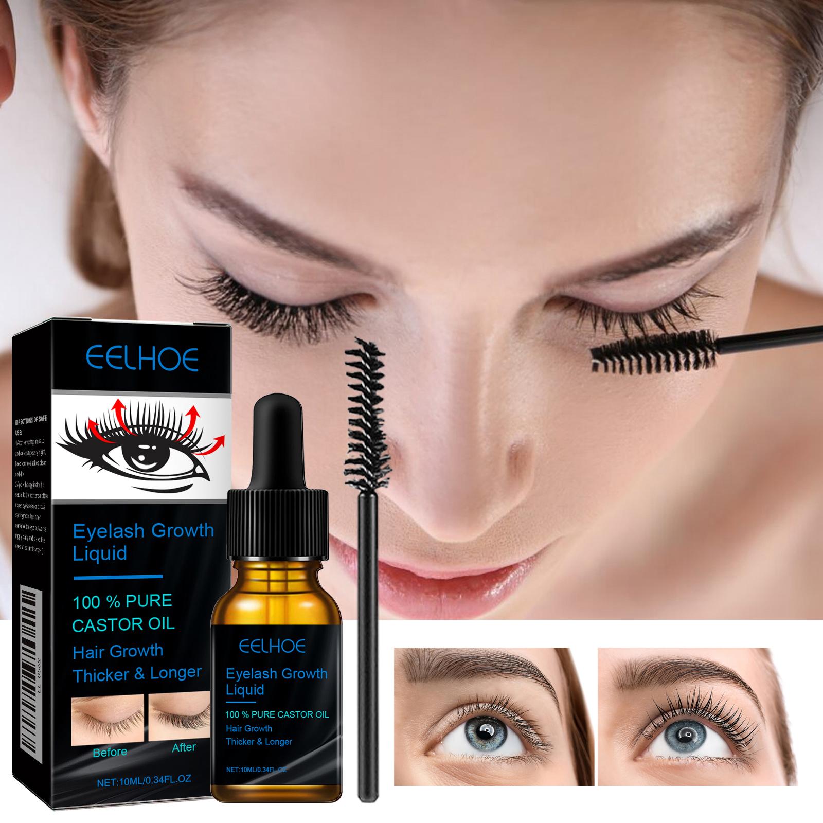EELHOE Castor Oil Mascara Daily Natural Eyelash Curl & Curl Beauty Gentle Moisturizing Treatment