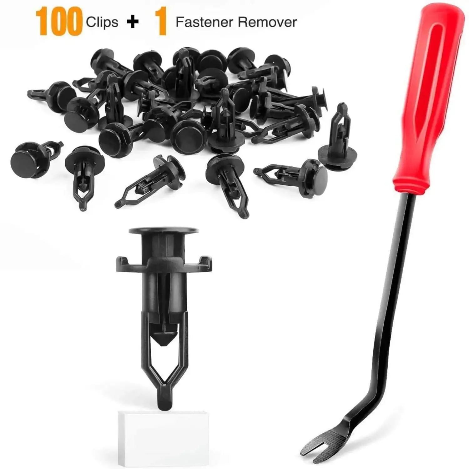 Nilight 100pcs Nylon Plastic Car Push Retainer Clips Kit - 9mm/0.35in, 18mm/0.71in Holes, Sturdy & Durable Higher Quality Replacement Panel Removal Clamps Fasteners & Clips, Compatible with Toyota 52161-02020 for Bumper Attachment