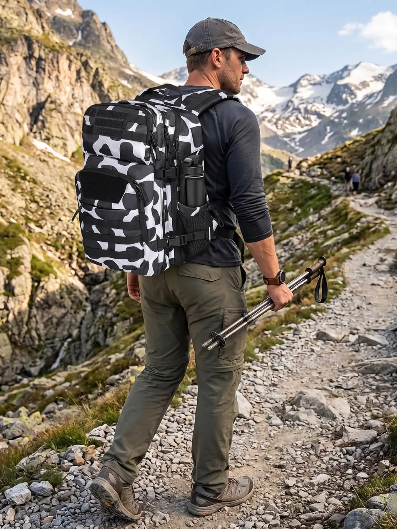 Extra Large Travel Backpack for Men, 17 Inch Laptop Bag, Super Capacity Dual Shoulder Bag, Hiking Rucksack Business Multifunctional Bookbag