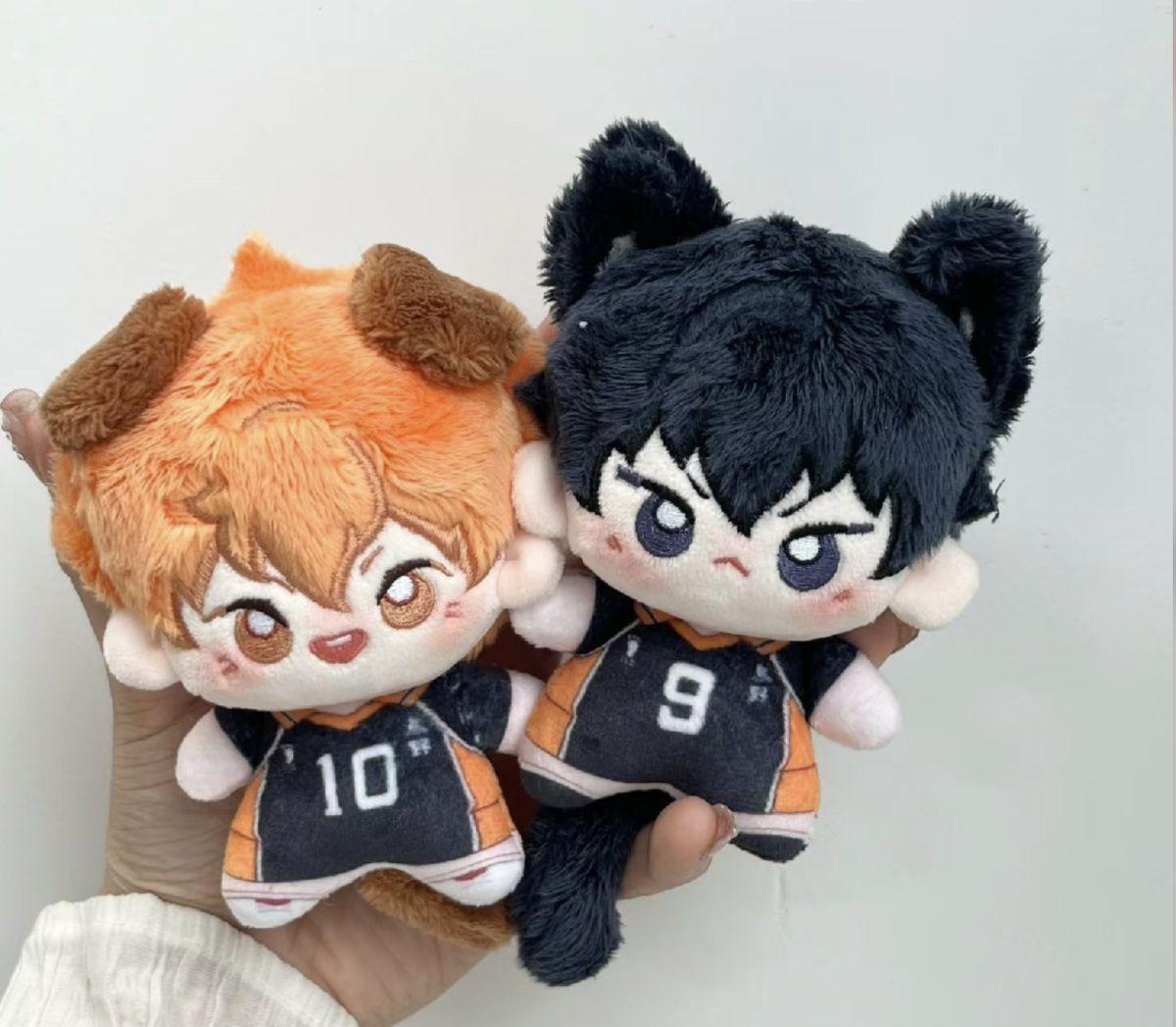 Kawaii New10cm Haikyuu Plush Toy Hinata Shoyo Keychain Tobio Kageyama Yu Nishinoya Bag Pendant Mini Volleyball Stuffed Doll Gift