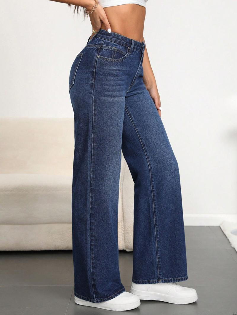 Wear daily suitable for jeans, straight, casual, large size EZwear SHEIN