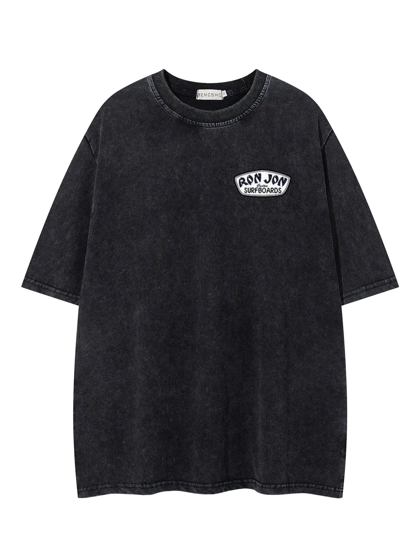Unisex Ron Jon Surfboard Shark Print Round Neck T-Shirt, 100% Premium Oversized Fit, Y2K Streetwear Style, Summer Vacation Gift
