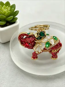1PC Cartoon Elephant Keychain Animal Pendant Key Ring for Bag Key Accessories Daily Decoration