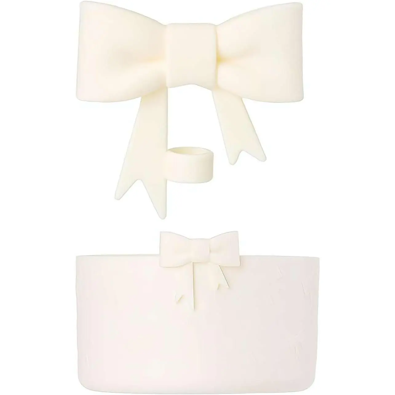 Cute Bow Straw Cover Cap and  Boot Sleeve for ,Anti-Slip Bottle Bottom Sleeve Cover Set for ,Bowknot Straw Tips Cover Protector Bottom Boot Protective Boot,Accessories (Beige)