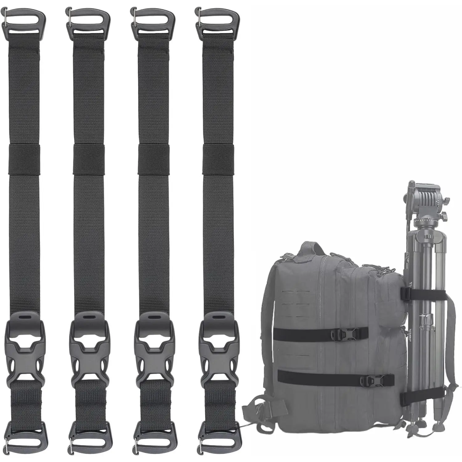 Tactical Molle System Backpack Straps for Coat Rack Pack Attachment, Multi-Size Adjustable 20.8" Indoor Furniture Accessories