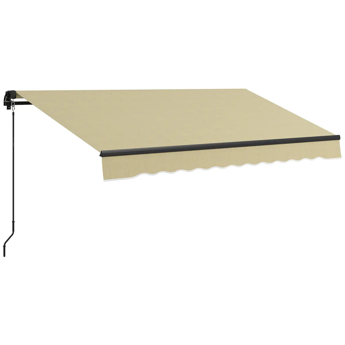 10' x 8' Retractable Awning, Patio Awning Sunshade Shelter with Manual Crank Handle, 280gsm UV Resistant Fabric and Aluminum Frame for Deck, Balcony, Yard, Beige