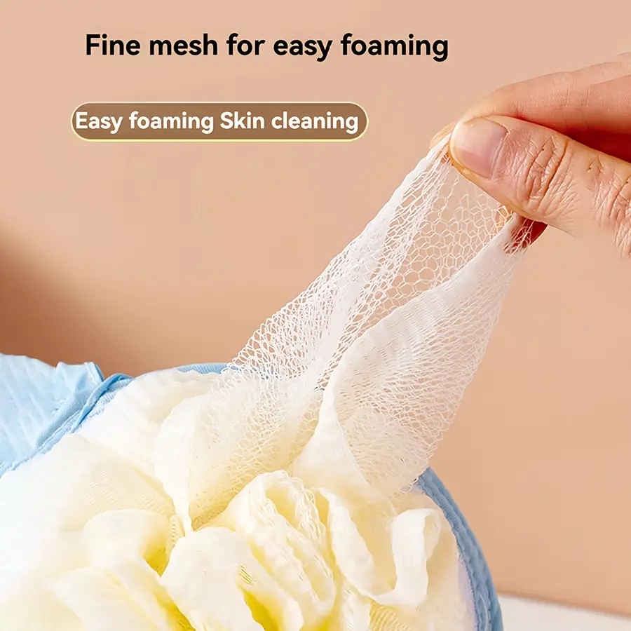 Rainbow Double-Sided Polyester Bath Sponge - Beauty Products Bathing Accessory with A-Side Fine Mesh for Efficient Cleaning, B-Side Gentle Scrubbing for Skin-Friendliness, Hangable Hanging Loop to Prevent Mildew, Accessories