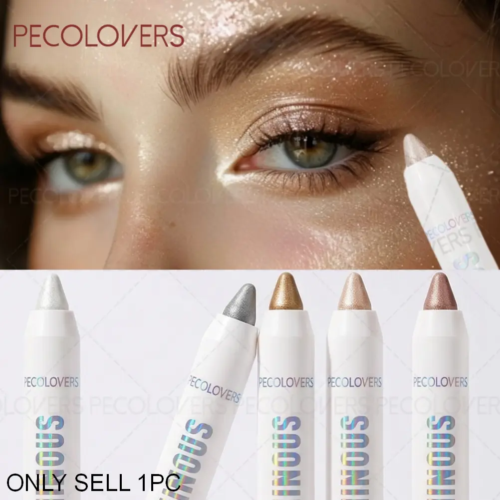 1PC Waterproof Blendable Glitter Eyeshadow Helight Pen, Long-lasting, Matte, Shimmer Eye Shadow Stick, High-gloss Silkworm Brightening Pen, Soft Texture, Suitable for Daily Makeup and Party